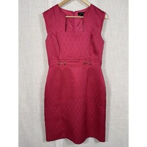 Tahari Arthur Levine Hot Pink Sleeveless Shirley Women's Dress Size 8 Career
